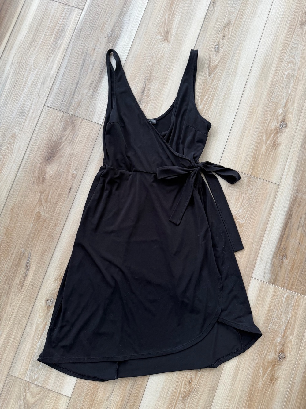 Express Black Wrap-Front Dress with Side Bow